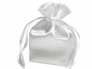 3X4 White Elegant Satin Bags - 12 pcs