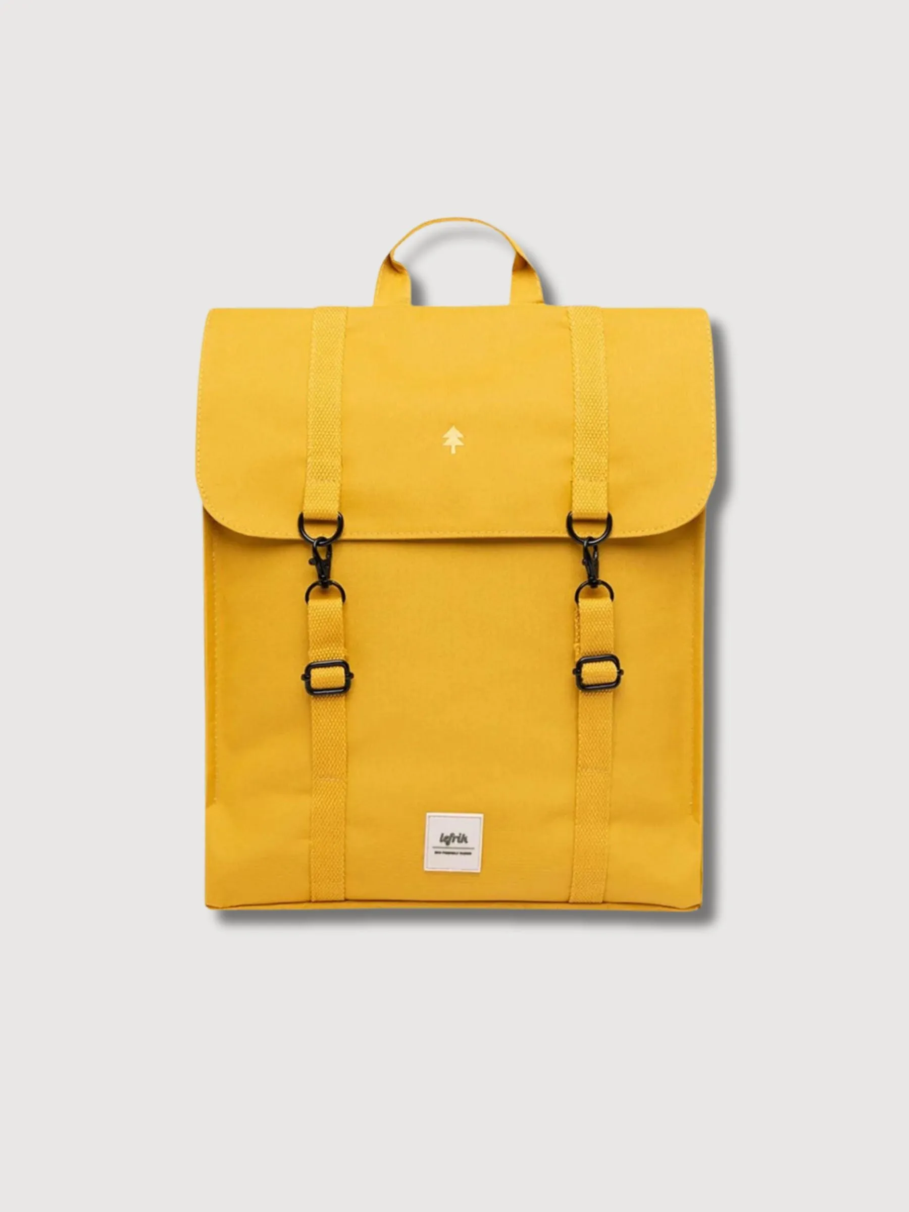 Backpack Handy Metal New Mustard In Recycled Polyester | Lefrik
