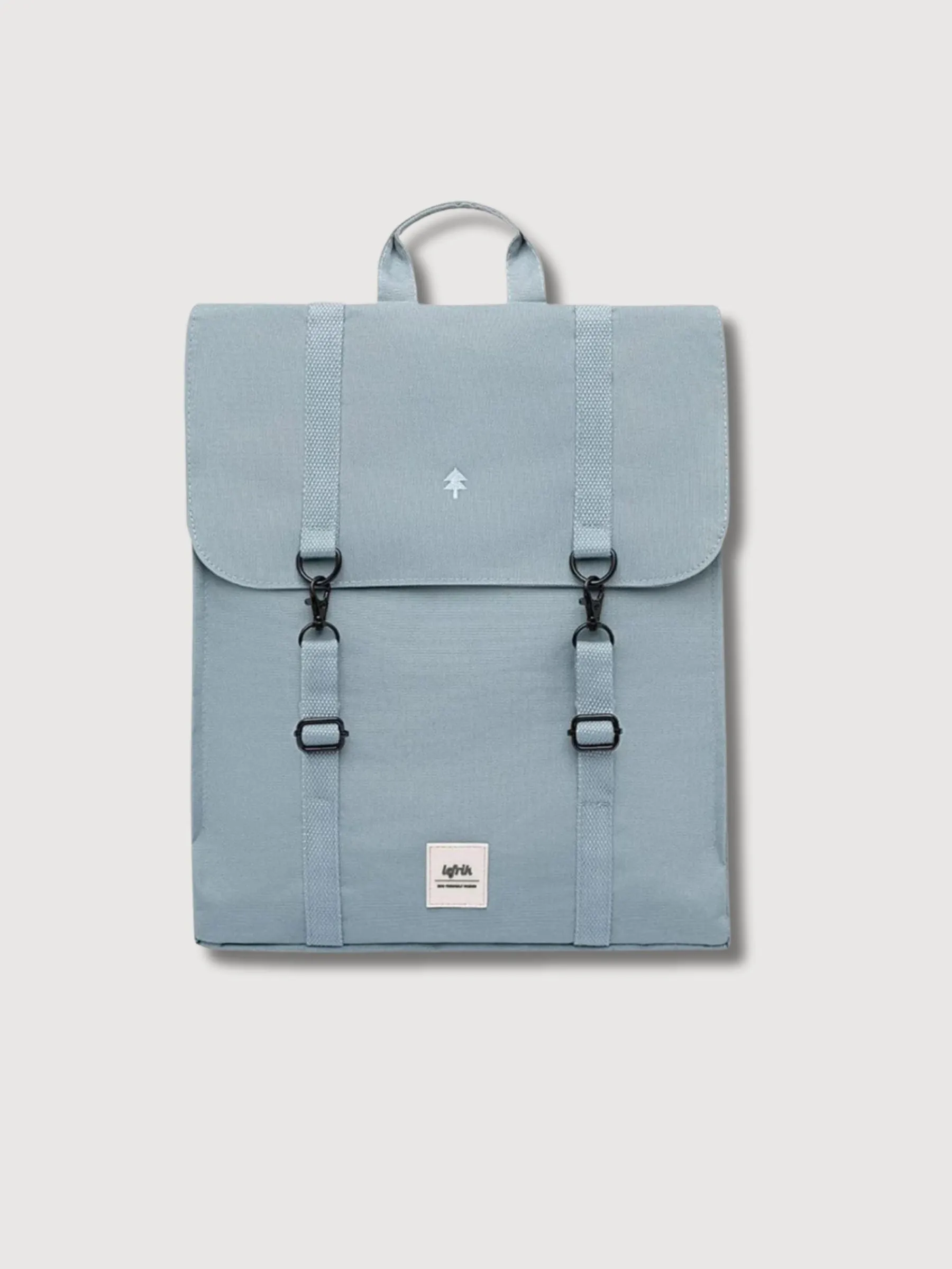 Backpack Handy Metal Stone Blue In Recycled Polyester I Lefrik
