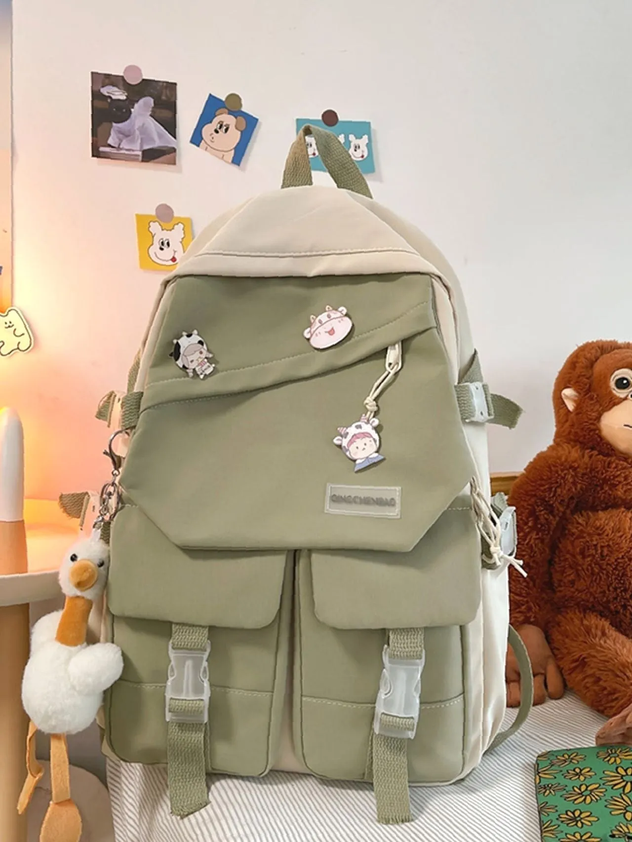 Bag For Love  Cartoon Design Doll Decor Backpack   Women Backpacks