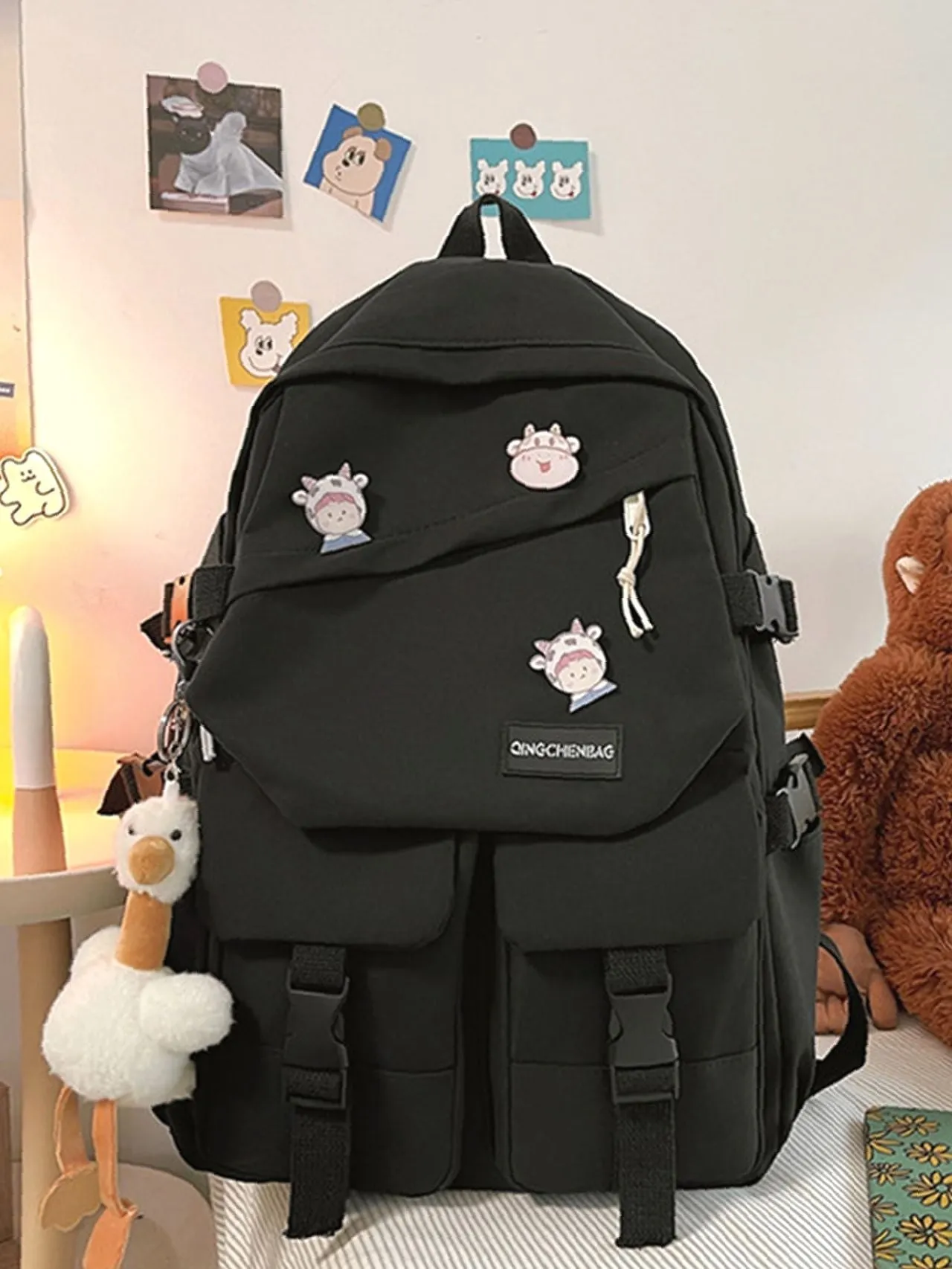 Bag For Love  Cartoon Design Doll Decor Backpack   Women Backpacks