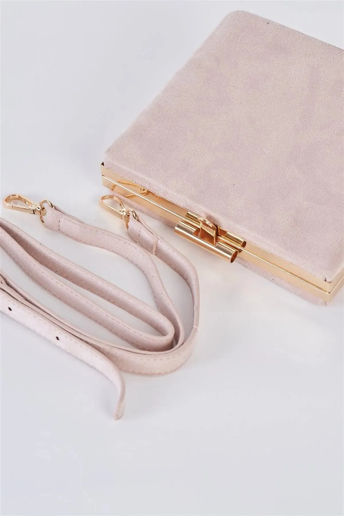 Beige Chic Suede Clutch Bag