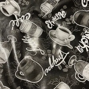 Black Coffee Oilcloth Fabric