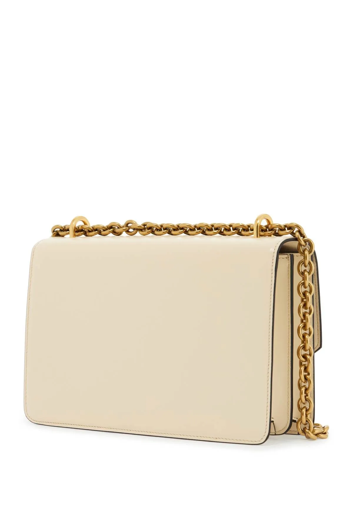 Borsa A Spalla In Pelle Butter White Con Tracolla Catena