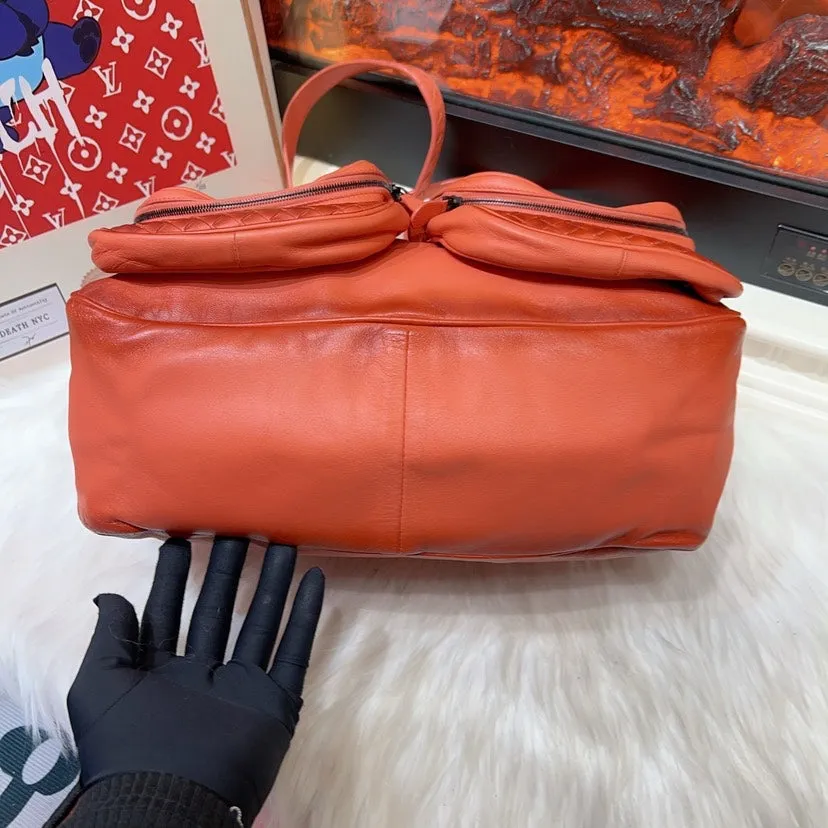 Bottega Veneta Shoulder Bag Orange Leather Medium