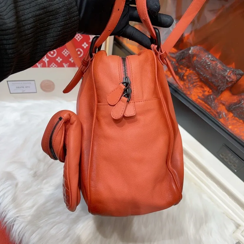 Bottega Veneta Shoulder Bag Orange Leather Medium