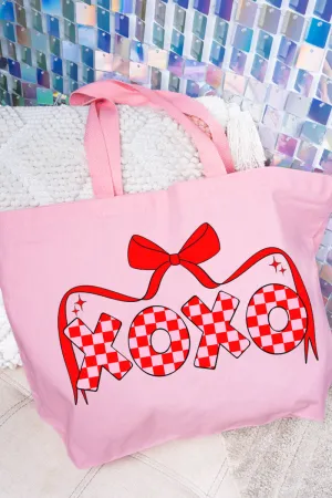 Bow And Kisses Canvas Jumbo Tote