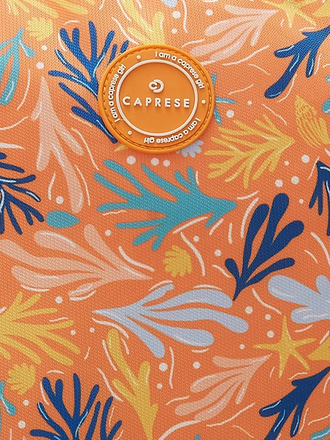 Caprese Xenia Laptop Backpack X Large Printed Orange