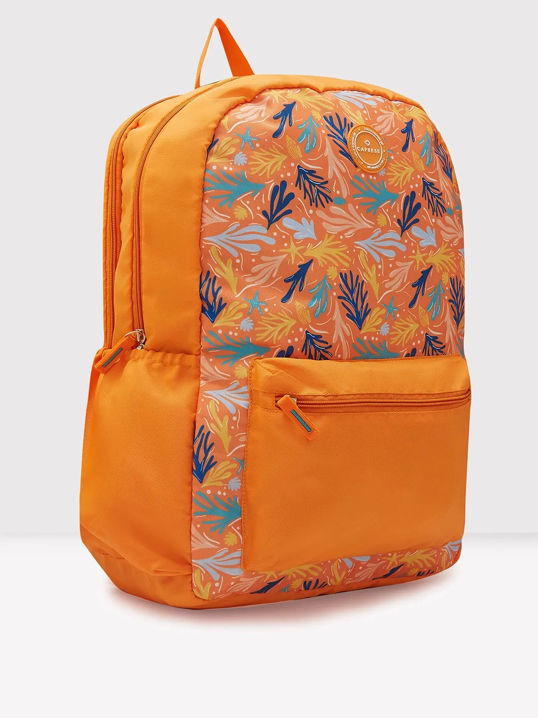 Caprese Xenia Laptop Backpack X Large Printed Orange