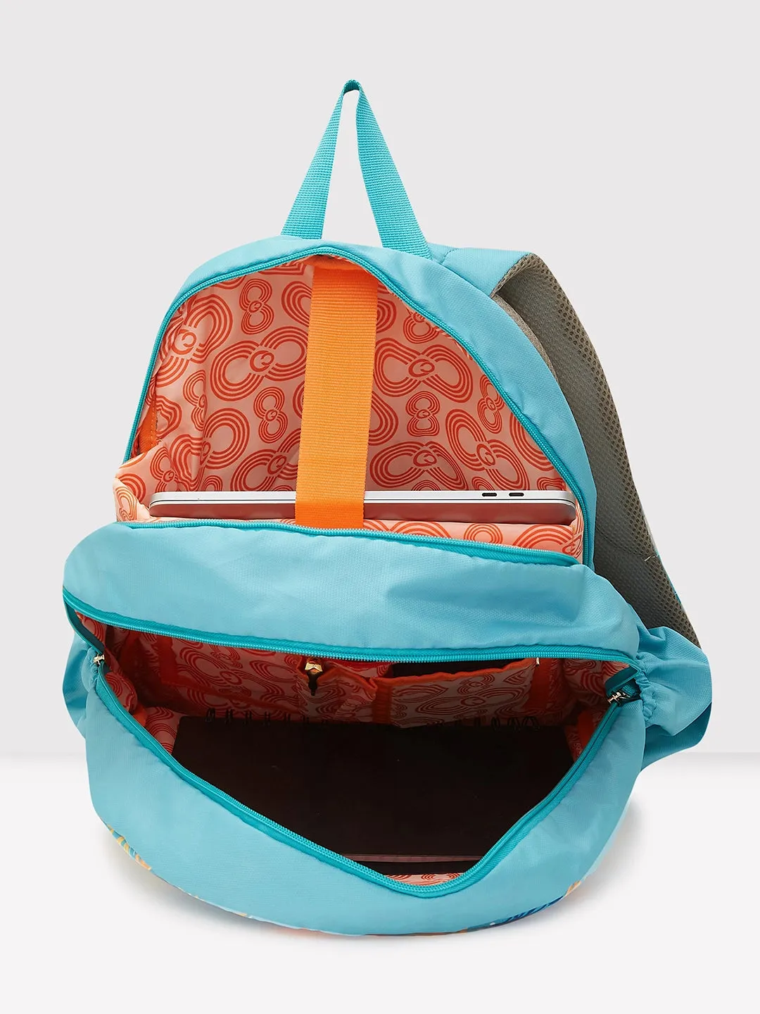Caprese Xenia Laptop Backpack X Large Printed Turquoise