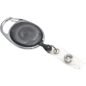 Carabiner-style Retractable Id Card Reel, 30" Extension, Smoke, 12/pack