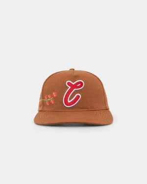 Carre Floraux Wool Strapback Tobacco