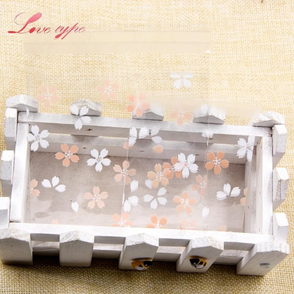 Cherry Blossom Treat Bags - Elegant Self-Adhesive Packaging for Handmade Confections