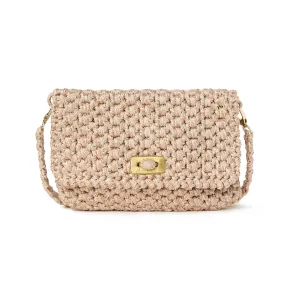 Crosby Crochet Clutch in Beige