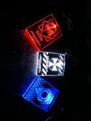 Cyberpunk Keychain - Color Changing - Umbrella Corp - Shinra Corp - Section 9Light Up Cyberpunk Keychain