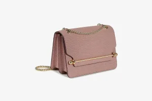 East/West Mini - Lizard-Embossed Leather Blush Rose