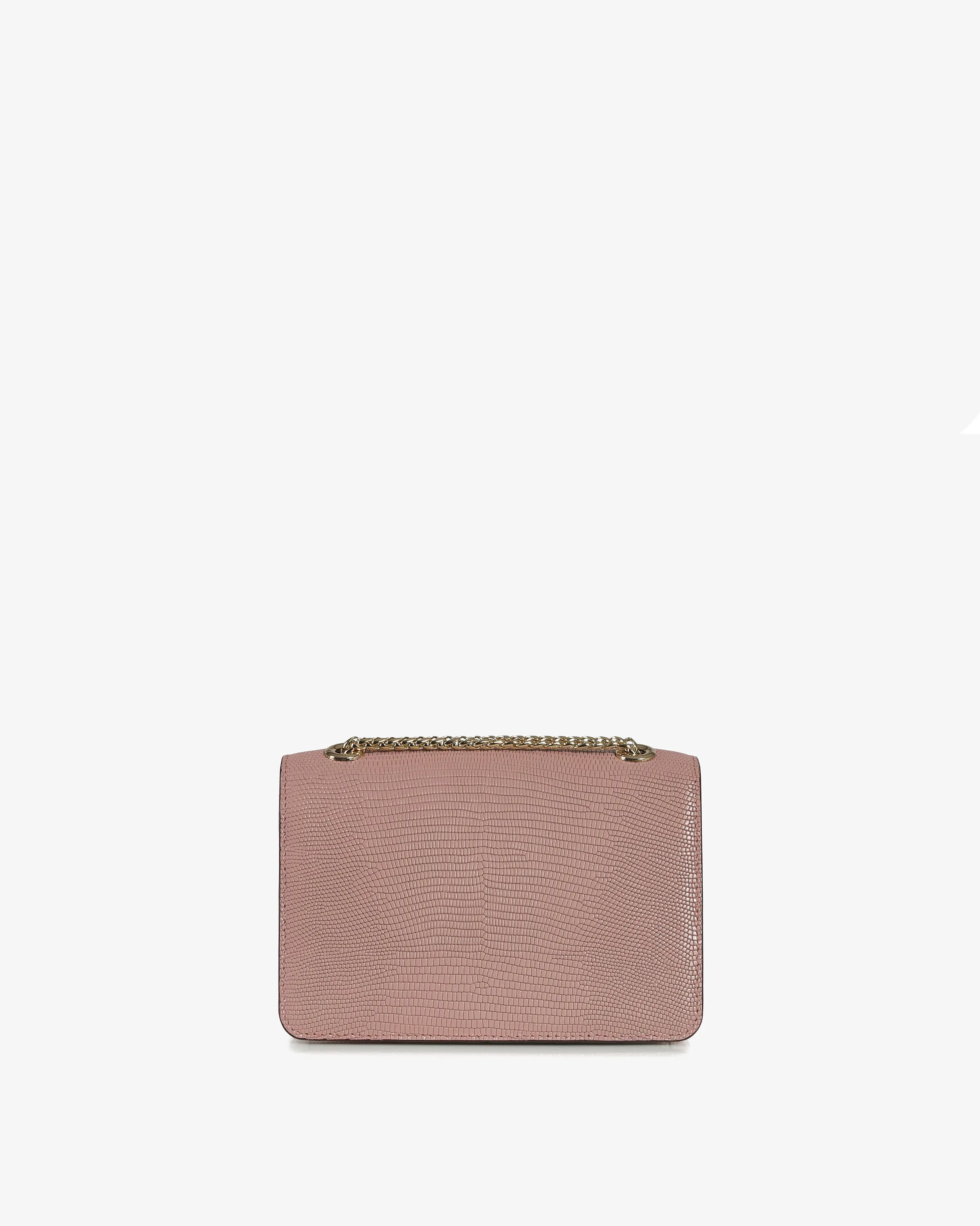 East/West Mini - Lizard-Embossed Leather Blush Rose