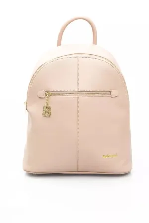 Elegant Golden-Detailed Pink Backpack