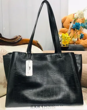 Elegant Solid Office Tote Handbag For Women
