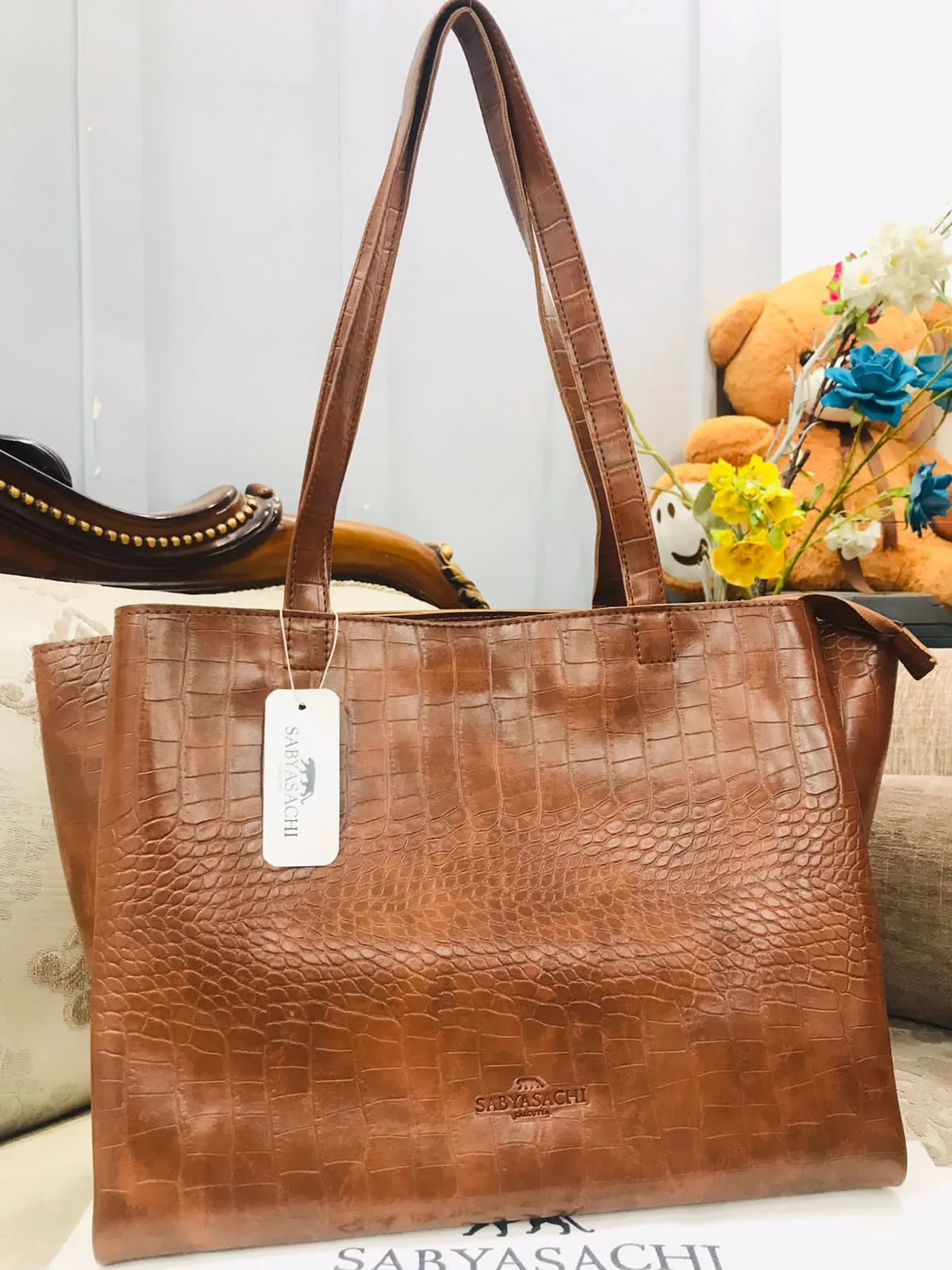 Elegant Solid Office Tote Handbag For Women