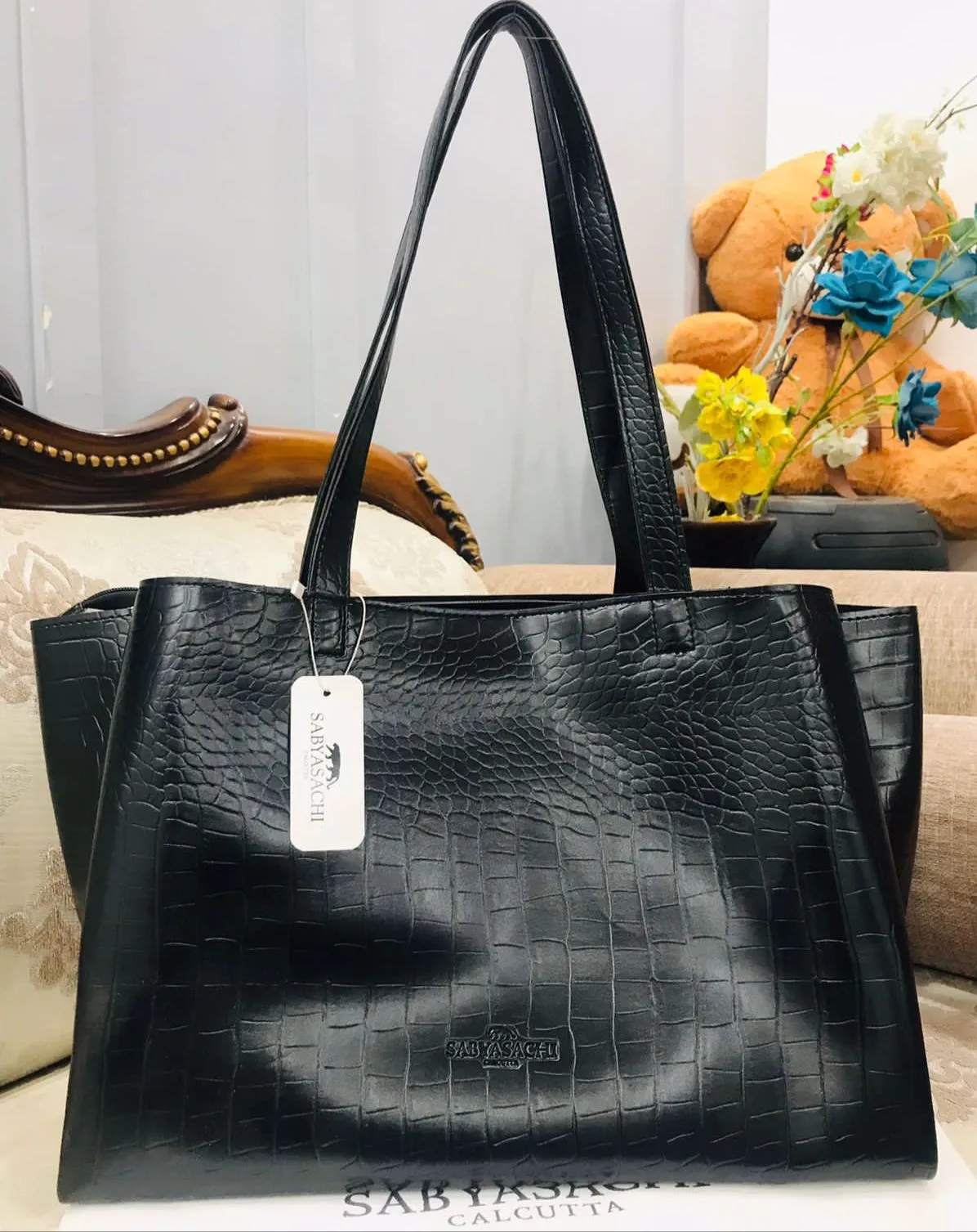 Elegant Solid Office Tote Handbag For Women
