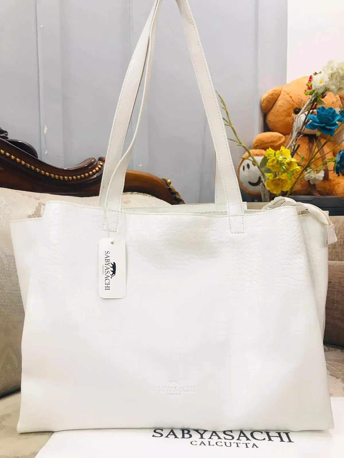 Elegant Solid Office Tote Handbag For Women