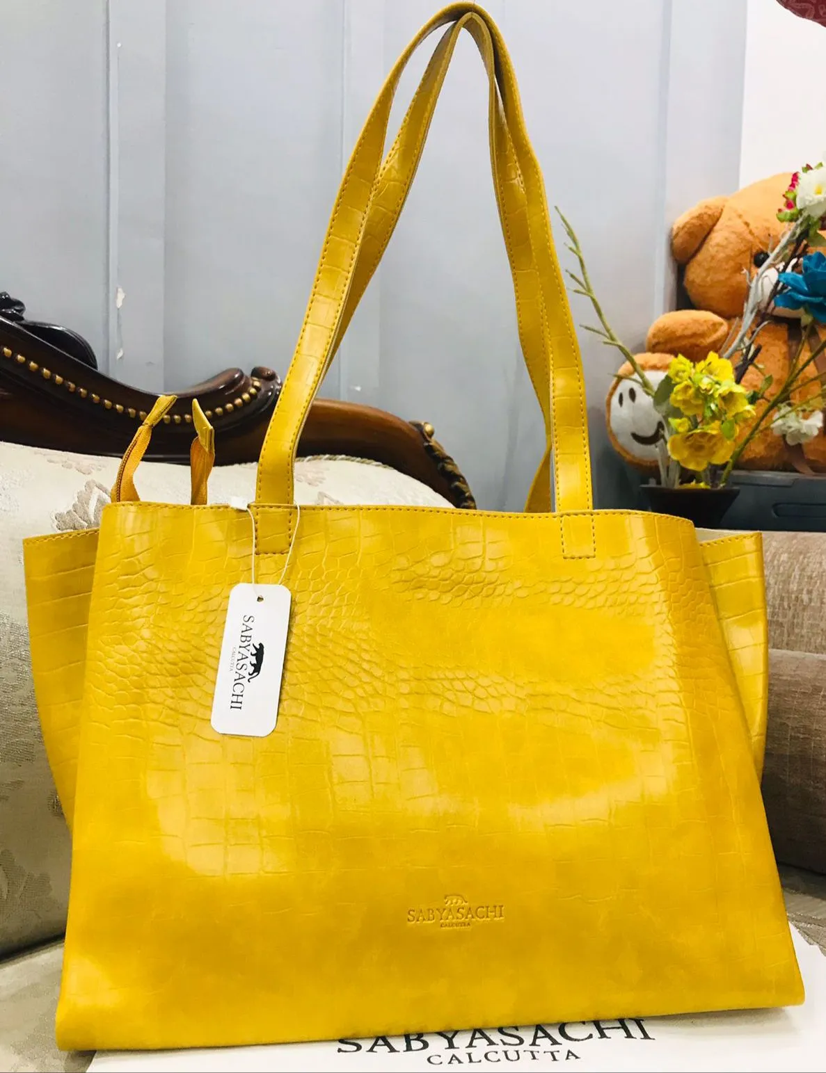 Elegant Solid Office Tote Handbag For Women