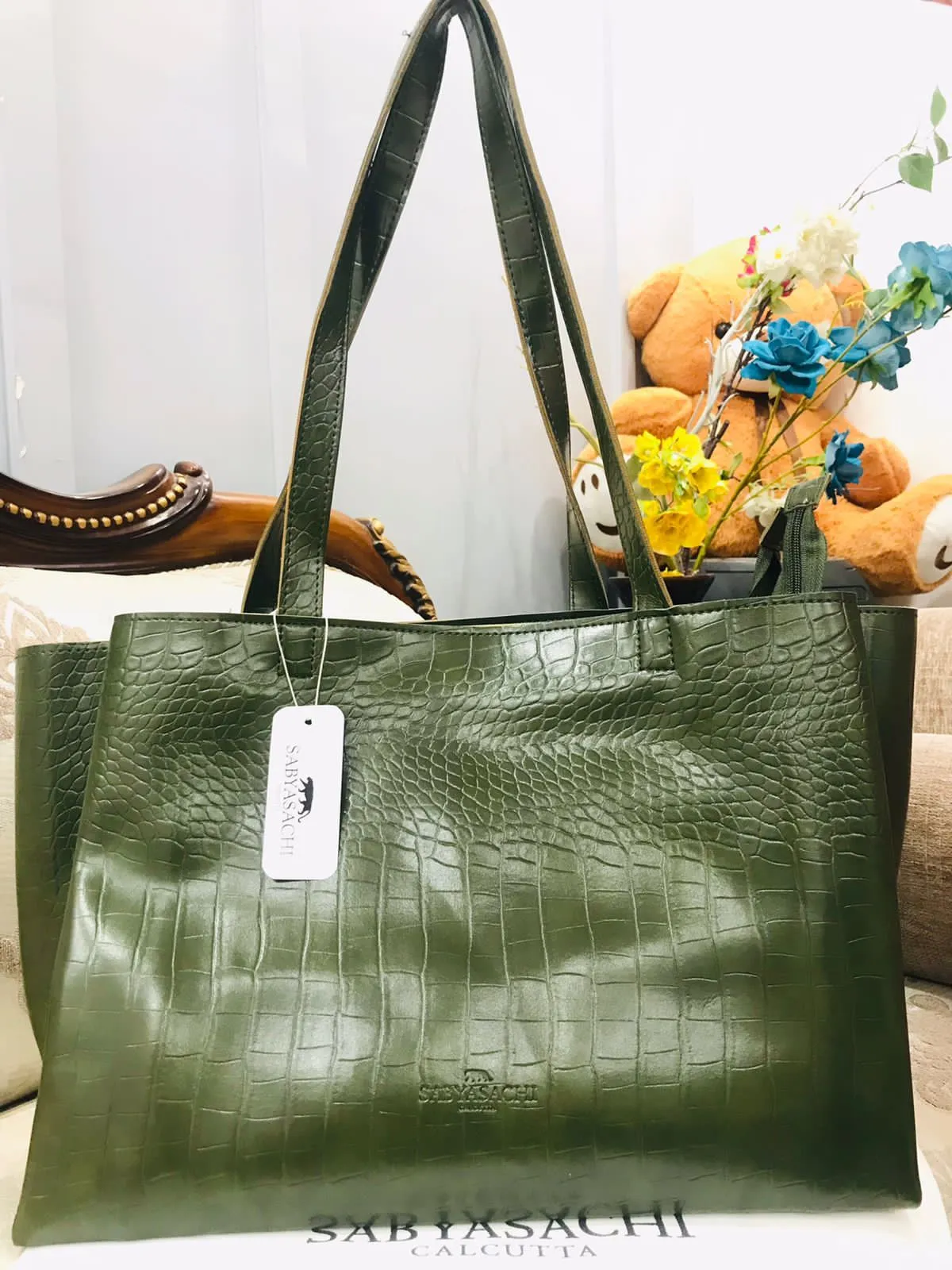 Elegant Solid Office Tote Handbag For Women