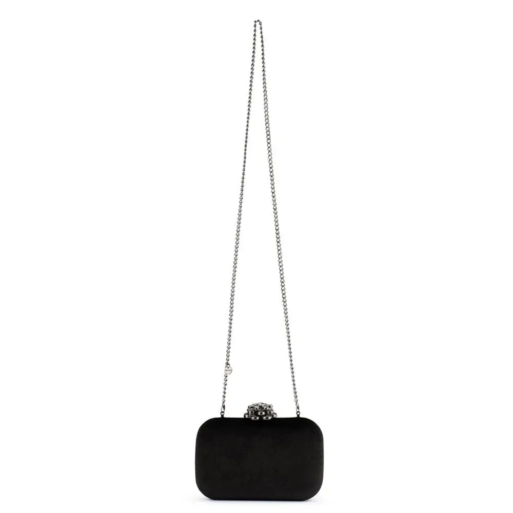 Emilia Velvet Clutch Bag | Black