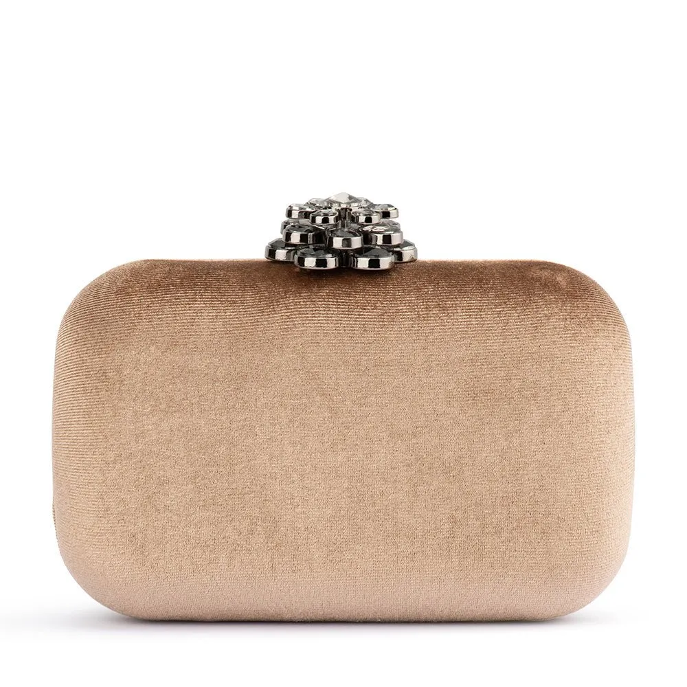 Emilia Velvet Clutch Bag | Mink