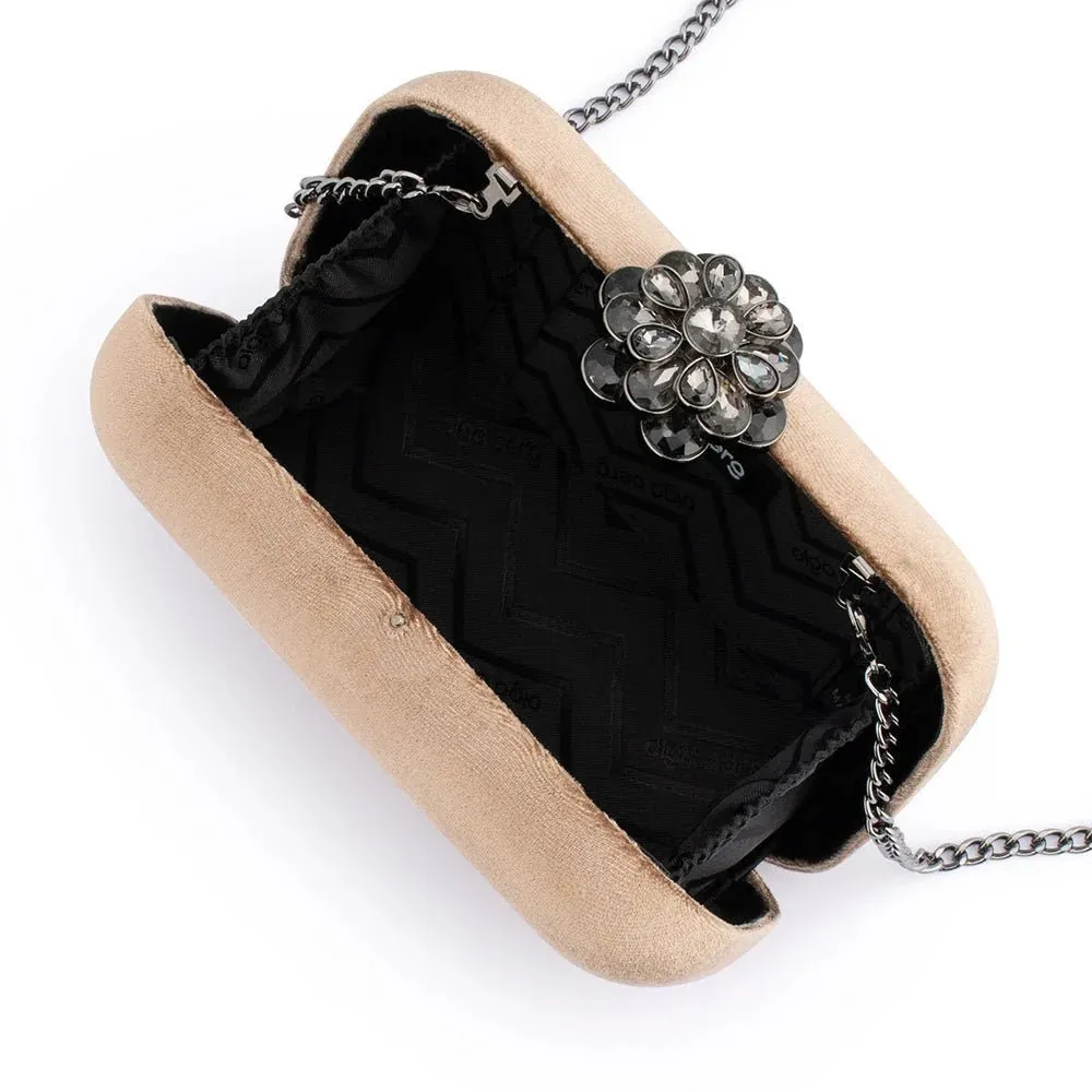 Emilia Velvet Clutch Bag | Mink