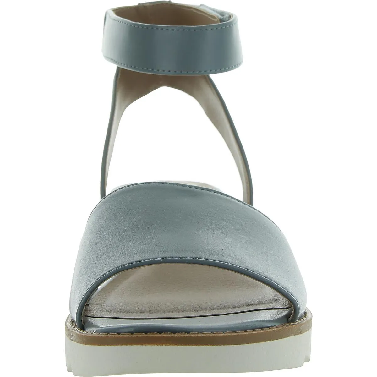 Giani Bernini Womens Constancia Faux Leather Peep-Toe Wedge Sandals