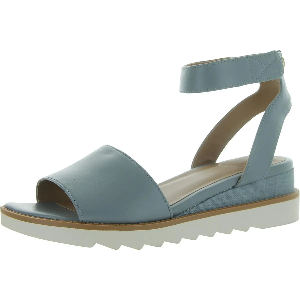 Giani Bernini Womens Constancia Faux Leather Peep-Toe Wedge Sandals