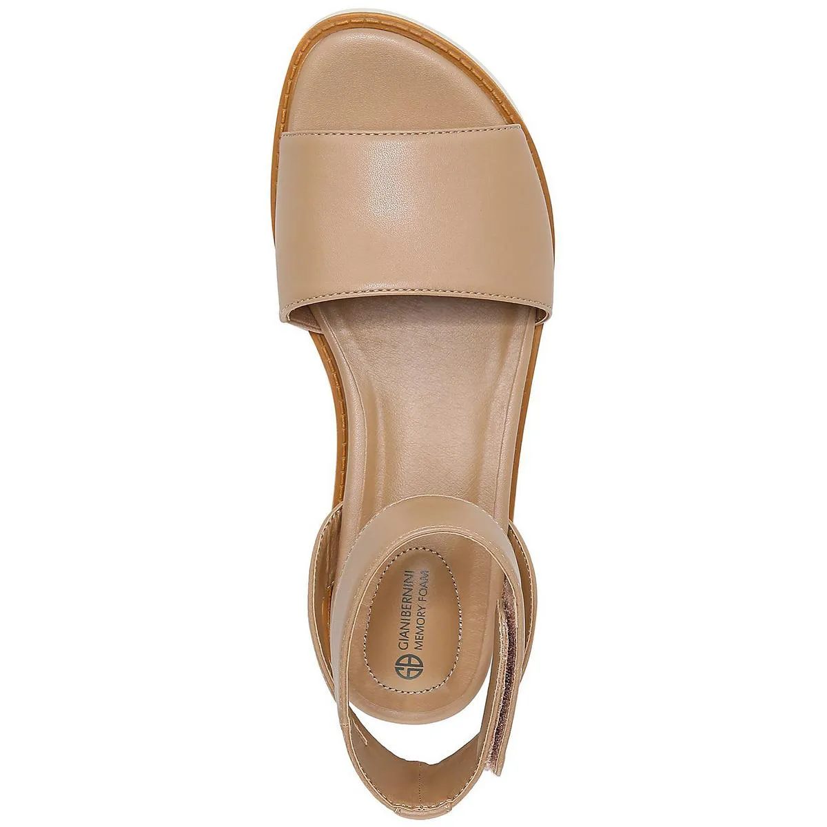 Giani Bernini Womens Constancia Faux Leather Peep-Toe Wedge Sandals