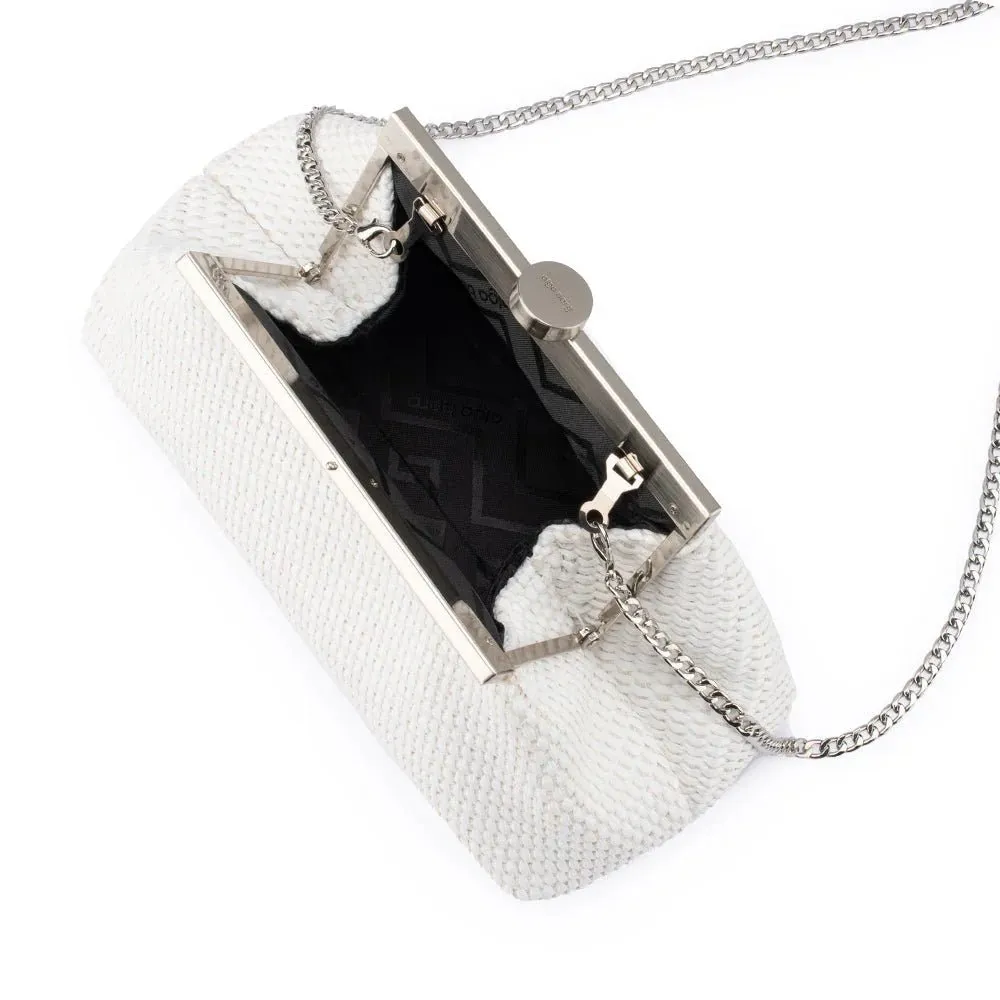 Hanna Woven Straw Clutch Bag | White