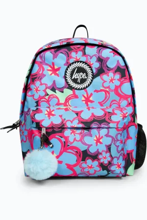 Hype Girls Multicoloured Blue Flowers Iconic Backpack