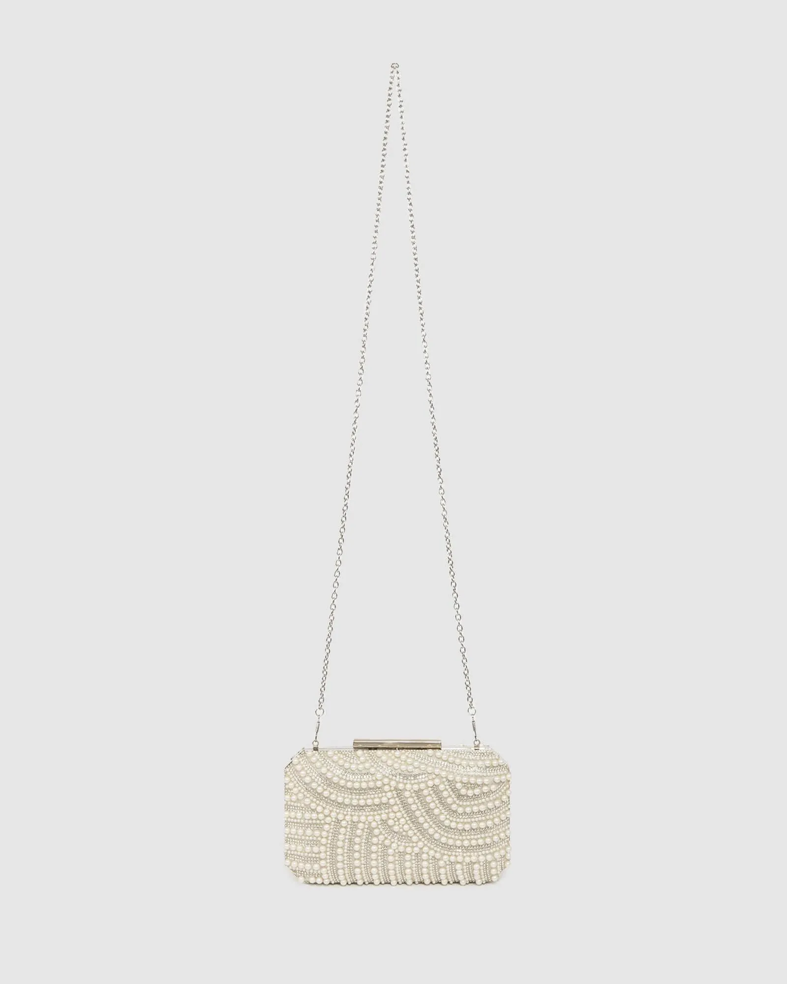 Ivory Violet Crystal Clutch Bag