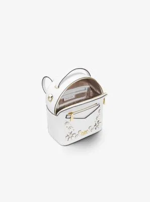 Jessa Small Floral Embellished Pebbled Leather Convertible Backpack