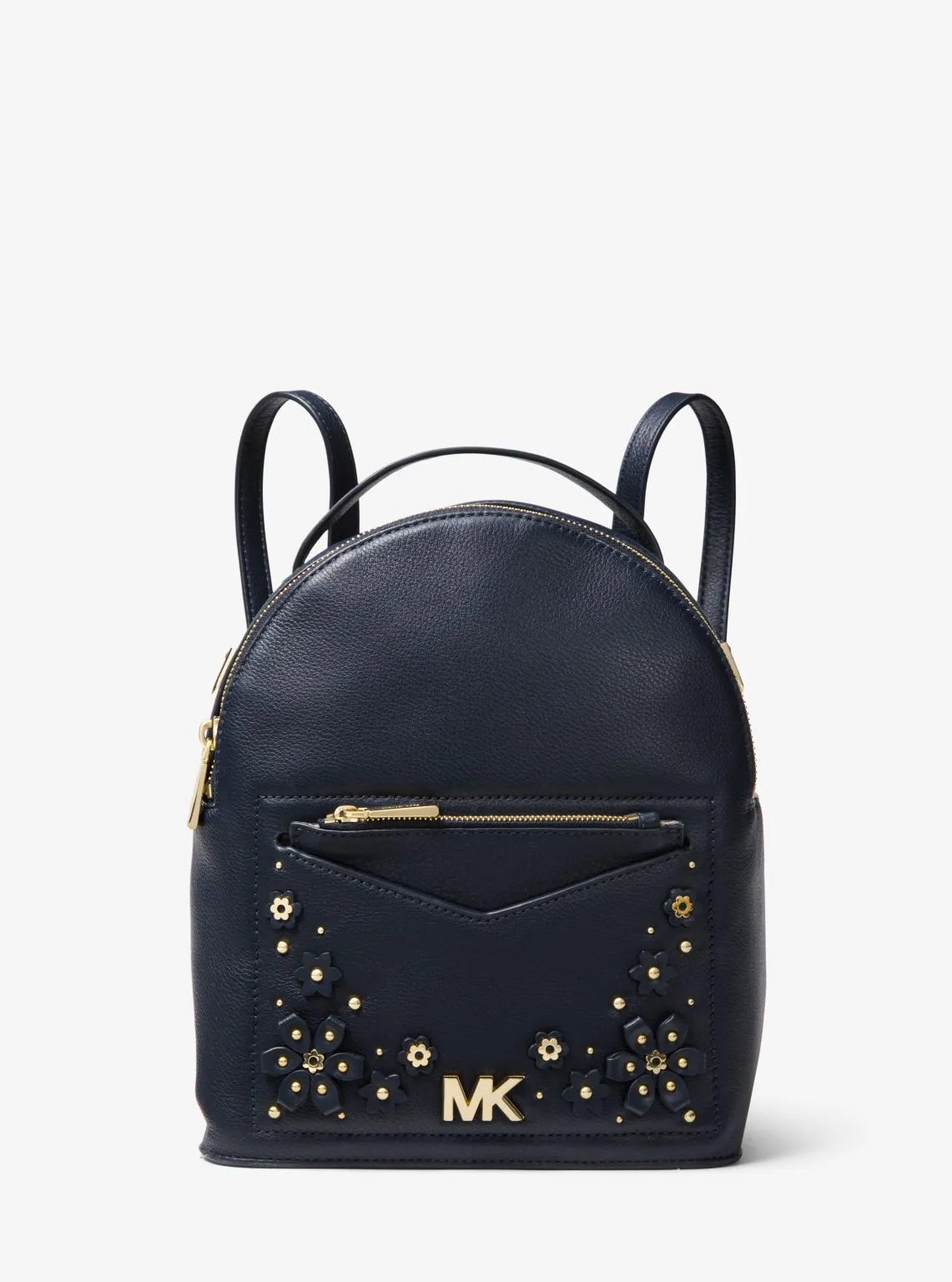 Jessa Small Floral Embellished Pebbled Leather Convertible Backpack