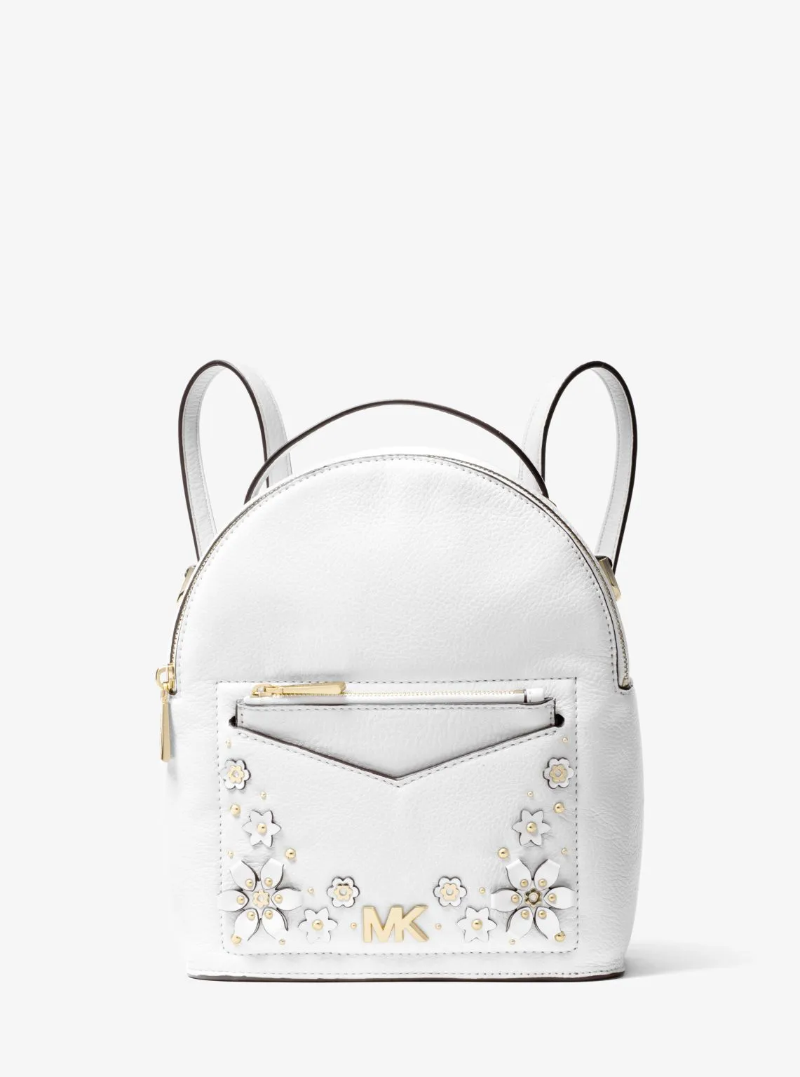 Jessa Small Floral Embellished Pebbled Leather Convertible Backpack