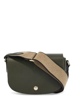 KHAKI LEATHER CROSSBODY BAG EPURE WITH ADJUSTABLE STRAP
