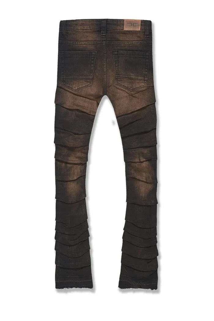 Kids Stacked Pants (Copper Black) - JTF1157KCPBLK