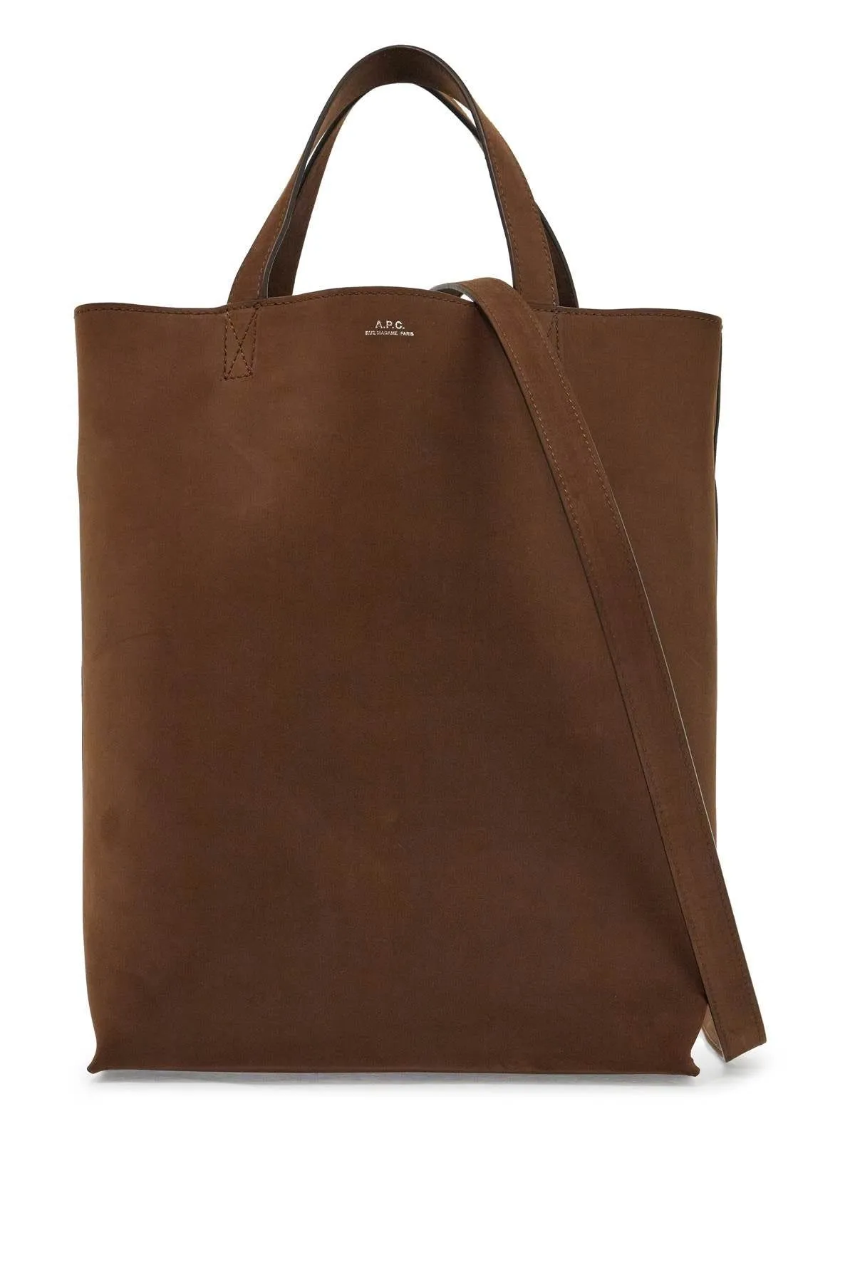 MEDIUM BROWN CALFSKIN BAG WITH REMOVABLE SHOULDER STRAP CABAS MAIKO