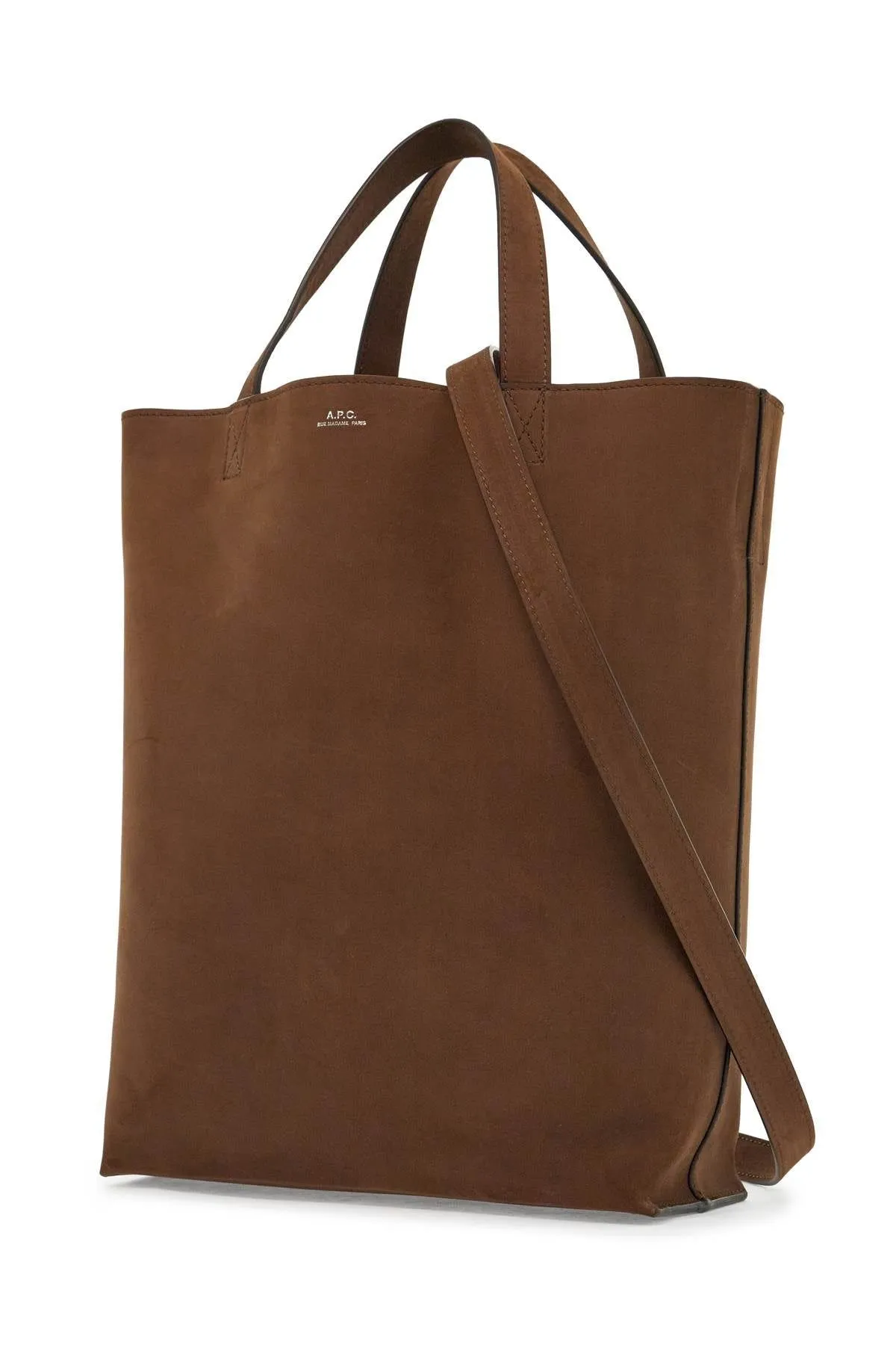 MEDIUM BROWN CALFSKIN BAG WITH REMOVABLE SHOULDER STRAP CABAS MAIKO
