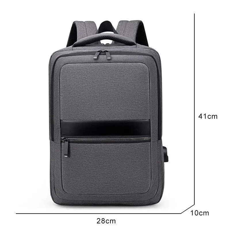 Men's Backpack Multifunction USB Charging Bag Waterproof Oxford Cloth