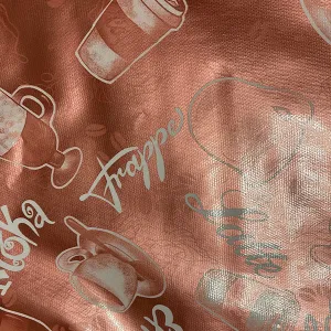 Metallic Rose Coffee Oilcloth Fabric
