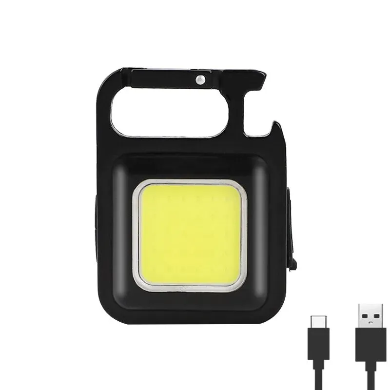 Mini LED Flashlight Work Light Portable Pocket Flashlight Keychains USB Rechargeable Outdoor Waterproof Camping Small Key Light