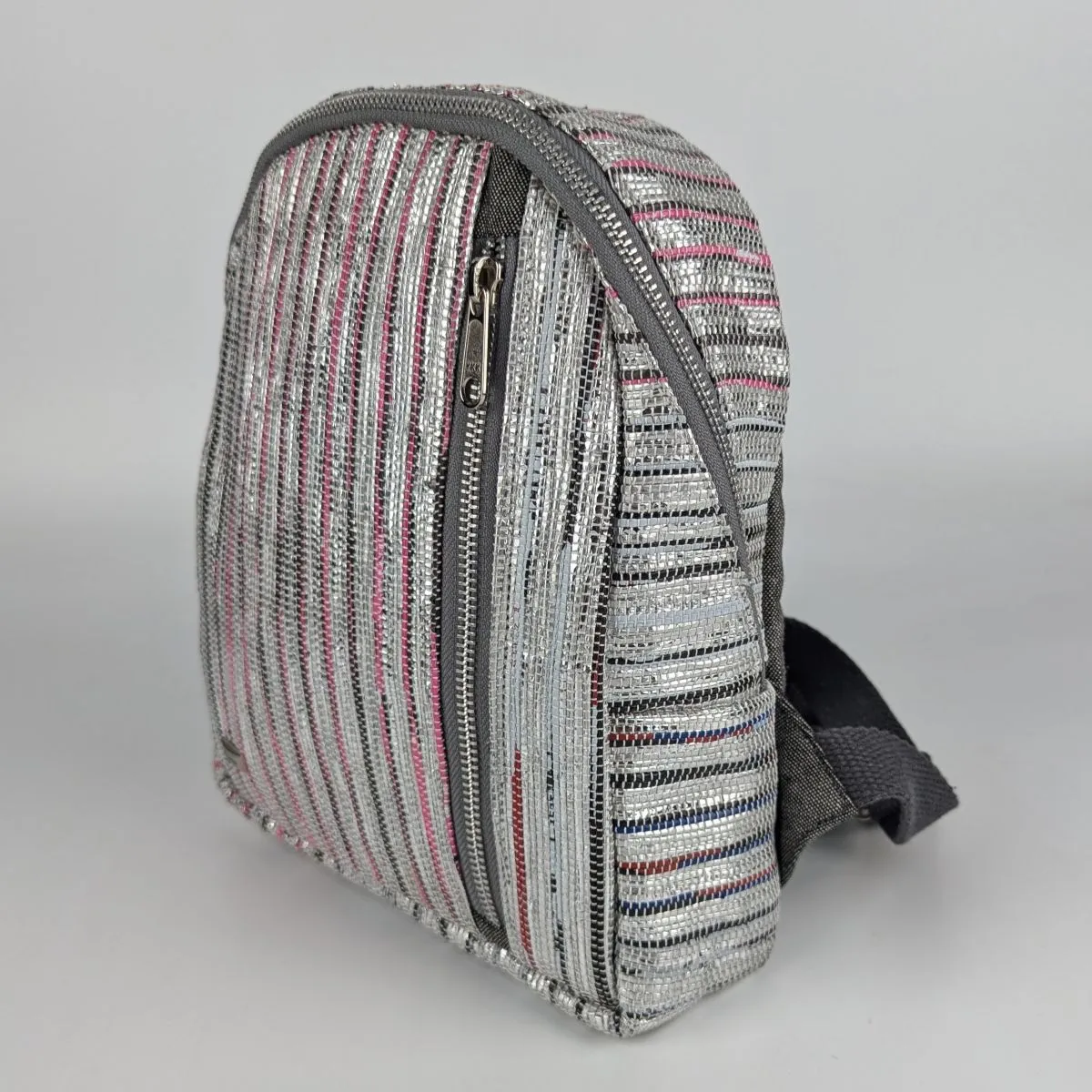 Multicolored Shimmery Upcycled Handwoven Bug Pack (BPK0125-007) PS_W