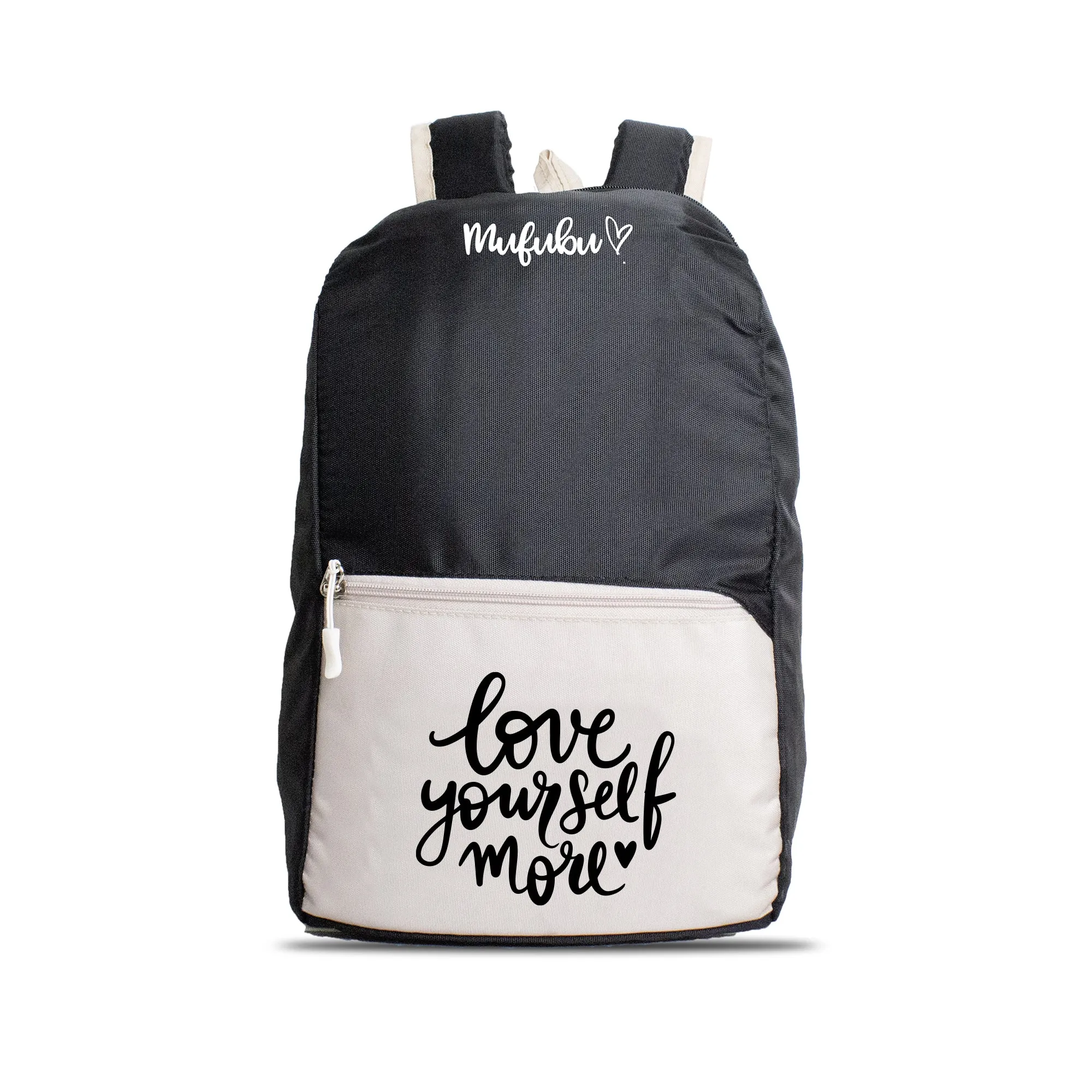 Nano Backpack 15 Ltr Love Yourself More Black   Beige