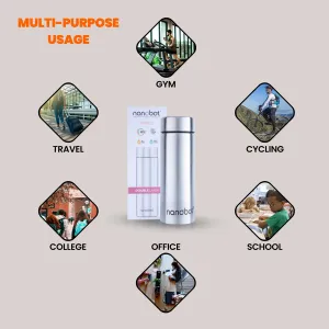 Nanobot Mince Vaccum Flask - 220 ml | Water Bottle/ 6 x 2 Inches/ Flask for Home